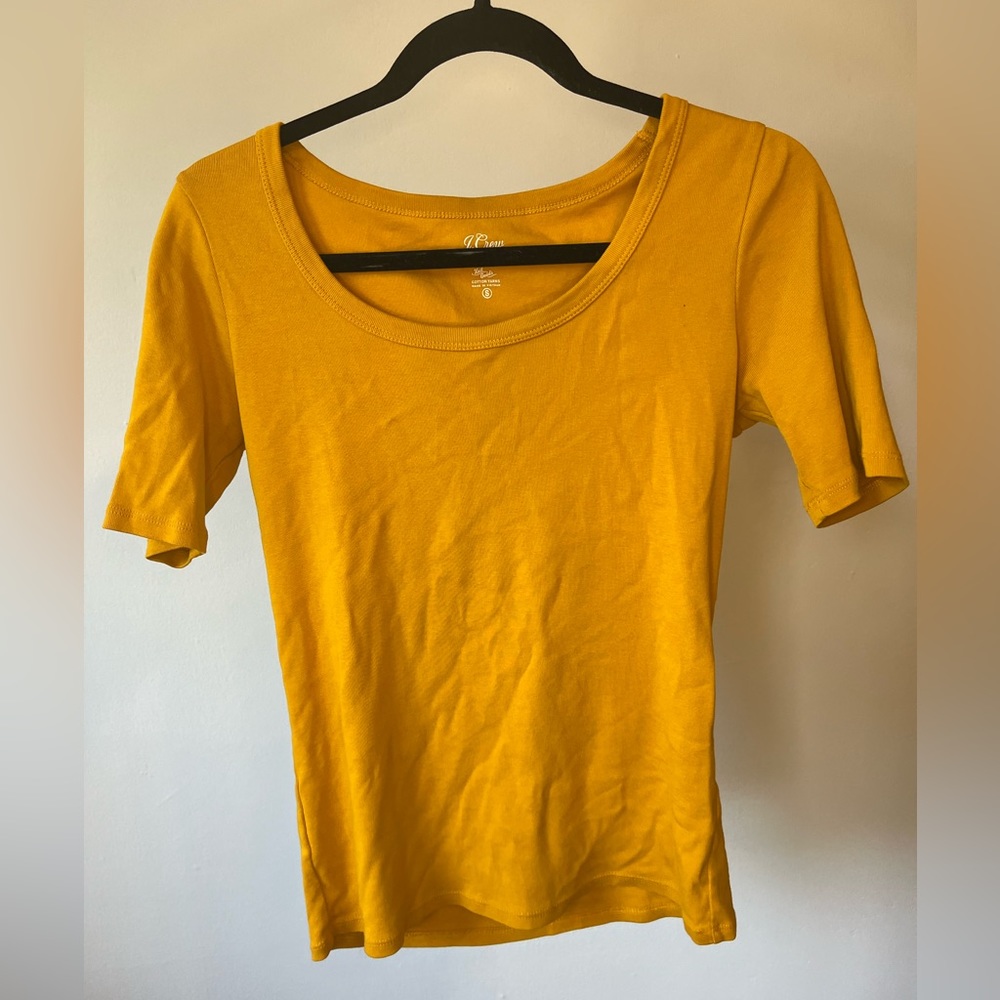 J. Crew scoop neck yellow t shirt